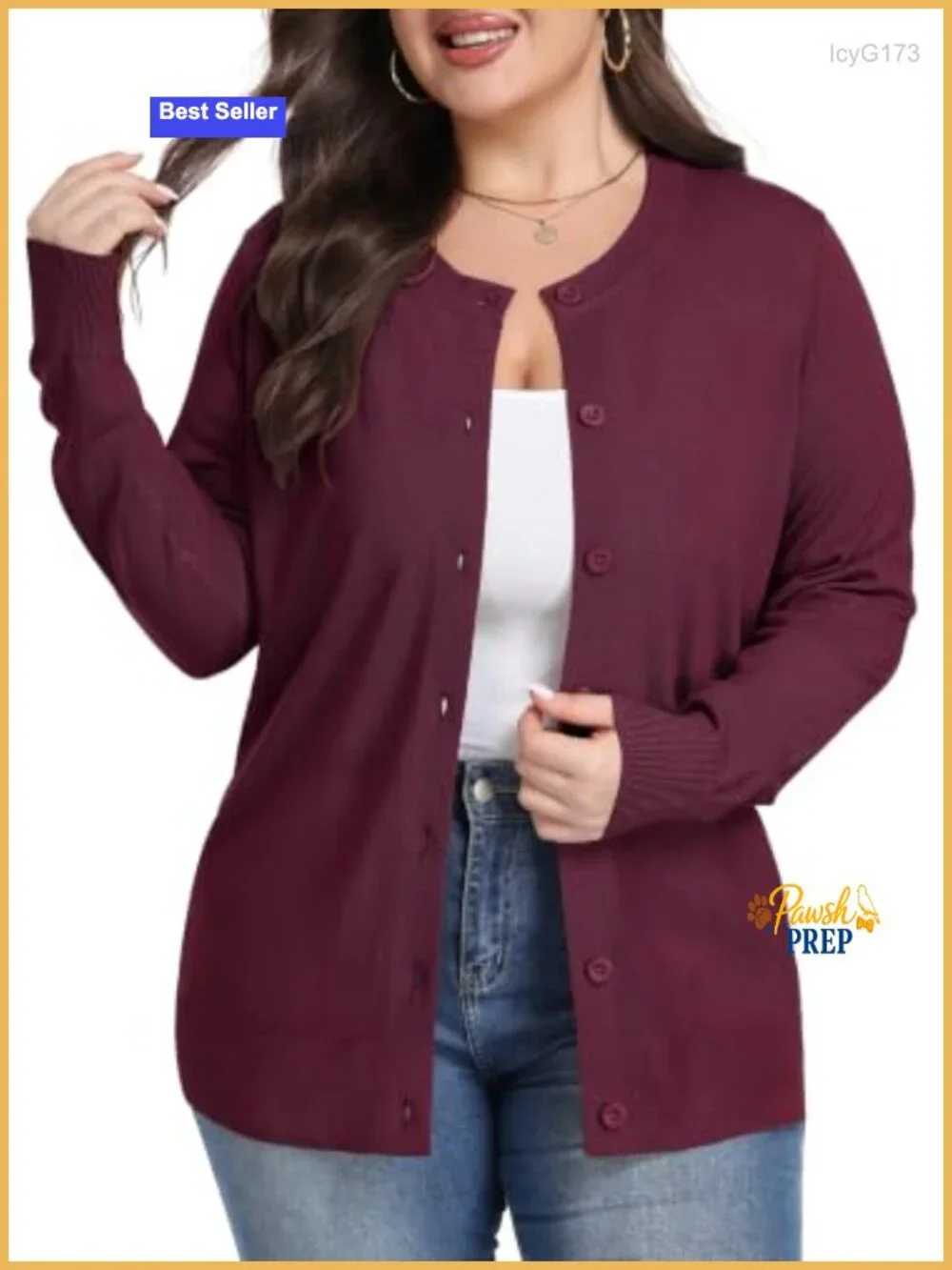 Plus Size Long Sleeve Cardigan Soft Viscose Knit